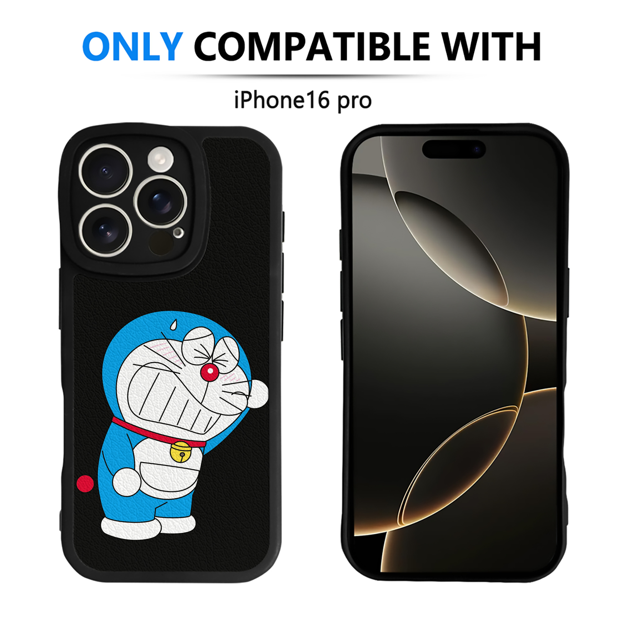 （画像用） ドラえもん Doraemon 【iPhone 16シリーズ対応】シリコンスマホケース（レザー調） 材質：シリコン